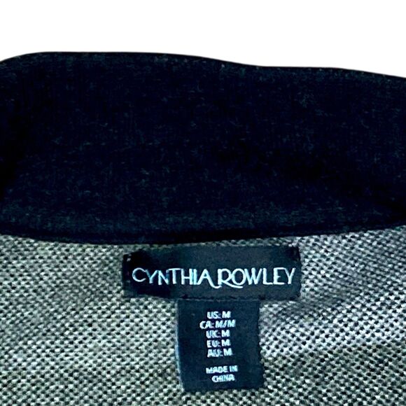 Cynthia Rowley Bomber Jacket Womens M Black Green Plaid Full Zip Comfort Classic - Picture 12 of 13